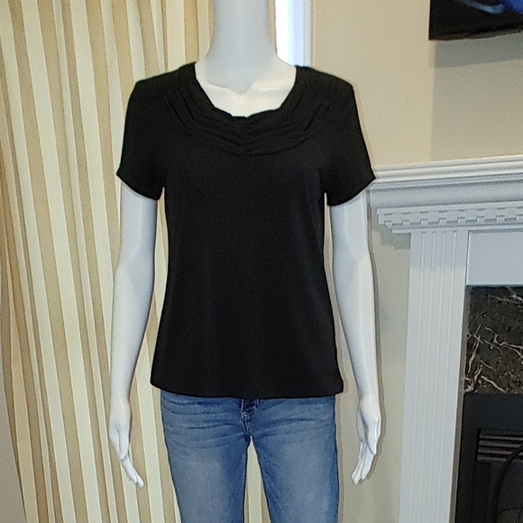 RAFAELLA SOLID TOP WITH GATHERED NECKLINE PS - Picture 2 of 8